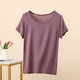 thumbnail image 4 of FengLS Summer T-Shirt for Women Soft Comfortable Casual Wear Modal Tops Round Neck Short Sleeves Regular Tops Athleisure Daily Wear Tee, 4 of 5