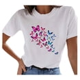 thumbnail image 1 of Pompotops Femmes Été Vintage Imprimé Casual Manches Courtes Tops Blouse, 1 of 5