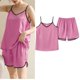 thumbnail image 5 of Karight Sleepwear for Womens Straps Tank Top Shorts 2 Piece Pajamas Lace Faux Silk Nightgowns Plain Match Thin Pjs Sets, 5 of 5