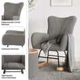 thumbnail image 4 of Lavish Home Teddy Upholstered Rocking Chair for Bedroom (Gray), 4 of 12