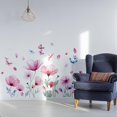 thumbnail image 4 of Pegatinas de pared con diseño de flores rosas, 2 hojas extraíbles, decoración artística para dormitorio, guardería, sala de juegos, baño y oficina., 4 of 9