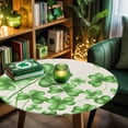 thumbnail image 4 of Round Fitted Tablecloth,Spring St. Patrick's Day Shamrocks Leaves Circle Table Cover Waterproof Table Cloth with Elastic Edge,Nature Green Plant Outdoor Tablecloths for Kitchen Picnic 36-44in, 4 of 9