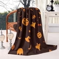 thumbnail image 2 of Orange Halloween Spooky Elements Blanket,Comfortable Soft Lamb Wool Throw Blanket,All Season,Warm Lightweight Blankets for Sofa Bed Couch Living Room Chair,40"x50", 2 of 4