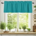 thumbnail image 2 of Teal Valances for Windows, 60 x 18in, Solid Color Rod Pocket Kitchen Valance Curtain Light Filtering Window Treatments for Living Room Bedroom, 1 Panel, 2 of 7
