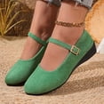 thumbnail image 5 of Yuanlong Women's Casual Shoes Suede Buckle Strap Wedge Mary Jane Solid Color Comfortable Stylish Holiday Shoes, 5 of 9
