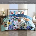 thumbnail image 4 of Bebejan Turquoise Reverie 5 Piece Comforter Set, King, 100% Cotton Sateen, Reversible, All Season, Cozy Comfort, 4 of 10