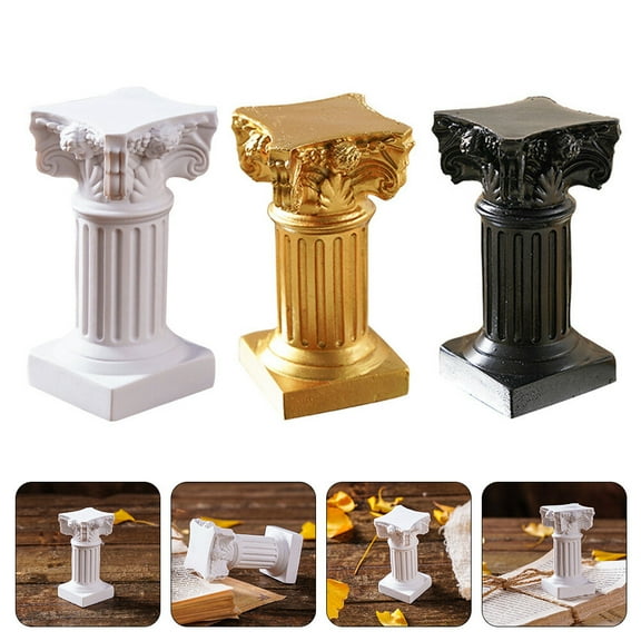 UPOUART 3pcs Black Roman Columns Decorative for House and Shelf Use