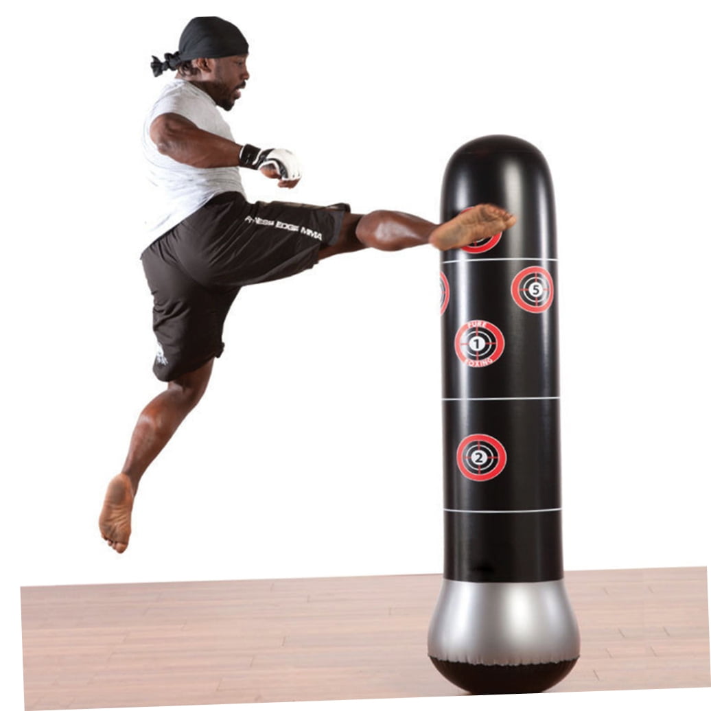 OUNONA Inflatable PVC Sandbag Vertical Boxing Column for Fitness Training, Exercise, Martial Arts and Home Workouts