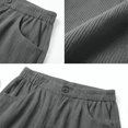 thumbnail image 5 of WULMLEO Women's Corduroy Straight Leg Pants Elastic Back Waist Button Zip Fly Loose Casual Trousers with Pockets Dark Gray 2XL, 5 of 8