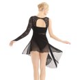thumbnail image 2 of YONGHS Womens Lyrical Modern Contemporary Dance Dress Asymmetric Ballet Skirted Leotard Black XL, 2 of 7