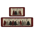 thumbnail image 2 of Taotanxi Red Buffalo Plaid Xmas Trees Merry Christmas Kitchen Mats Set of 2, Winter Decor Low-Profile Kitchen Rugs for Floor - 15.7x24 and 15.7x47 Inch, 2 of 7