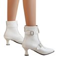 thumbnail image 5 of B91xZ Bottines pour Femmes Imperméables de Travail Randonnée Combat Lacets Talon Bas Bottines Cheville, Blanc 40, 5 of 5