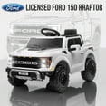 thumbnail image 3 of 12V Ride on Cars with Remote Control, Licensed Ford F 150 Raptor Powered Ride on Toys with Bluetooth, Radio, LED Light, 4 Wheels Suspension, Kids Cars Electric Vehicles for Boys Girls Ages 3-6, White, 3 of 9
