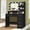 Black1, variant on SOMLINE Vanity Set with Mirror, Vanity Desk with 5 Drawers & Storage Shelves, Makeup Vanity , 3 Color Modes & Adjustable Brightness, Bedroom, White