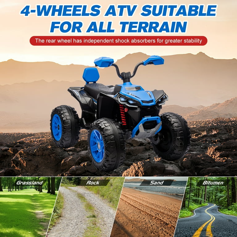 MUKIDY 24V Kids Ride On ATV, 2x200W Motors, 5mph Max Speed