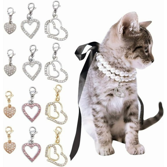 1 Set Pets Collar Pendants for Cat Jewelry Pendant Charm with Stainless Steel Clasps for Pet Dog Cat Necklace Collar Accessories Bag Shoelace Decor diy Platinum & Golden 21~33mm