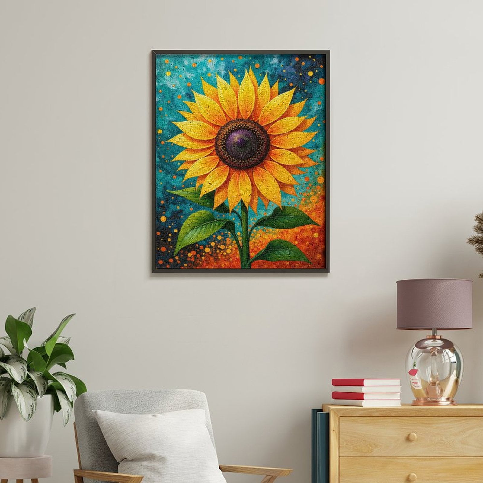 Paint by Numbers Kit for Adults, Colorful Sunflower Art Fantasy Nature Paint by Numbers, Easy Paint by Numbers Kit for Adults Beginner, DIY Adult Paint by Number Kits on Canvas, Home Decor