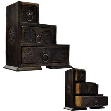 Decorative Boxes Cupboard Storage Herb Supplies Chest Wood Small