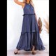 thumbnail image 4 of Vestido de Verano para Mujer, de Algodón, Sin Mangas, con Cuello Halter, Informal, Bohemio, Holgado, Azul Marino XL, 4 of 7