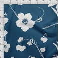 thumbnail image 4 of oneOone Polyester Spandex Teal Blue Fabric Floral Sunflower Silhouette Craft Projects Decor Fabric Printed By The Yard 56 Inch Wide, 4 of 4