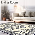 thumbnail image 2 of ODIKA 8'x10' Machine Washable Non-Slip Area Rug, Ornamental with Symmetrical Scrollwork High Traffic Rug, Beige, 572680, 2 of 7