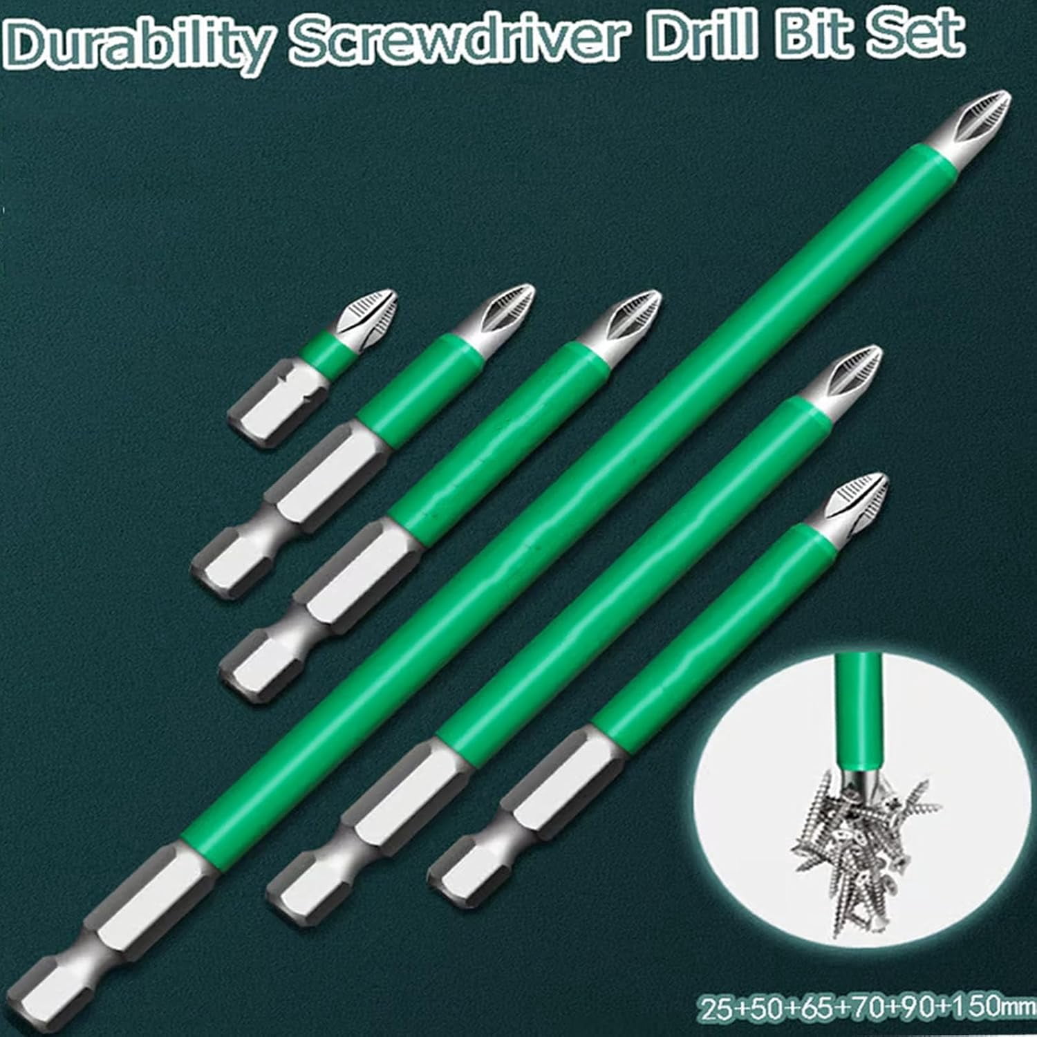 Strong Magnetic Durability Screwdriver Drill Bit Set, Anti-Slip Magnetic Electric Screwdriver Set, Electric Precision Screwdriver Set, 25 50 65 70 90 150mm
