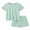 Light Green, variant on Arshiner Girls Shorts Set 2 Piece Ribbed Knit Summer Outfit Short Sleeve Top & Elastic Waist Shorts Casual Playwear