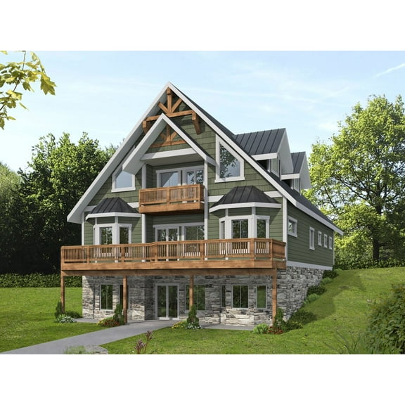 001-3311: Craftsman 4 Bed, 4 Bath Luxury Home Plan, 3618 Sq Ft: Full Blueprints with License to Build by Home Plan Marketplace - Lesuto