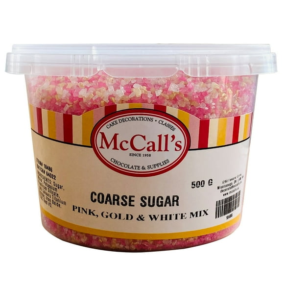 SUGAR COARSE PINK, GOLD & WHITE MIX 500 G