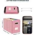 thumbnail image 2 of File Organizer Box File Box for Letter Size Files Storage Hanging File Folder Organizer with Mesh Pocket on Lid Portable Filing Box with Handle for Office/Home/School( ), 2 of 7