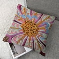thumbnail image 7 of nygtbtfer , Pink  Punch Hook Pillow with Flower and Fringe, Brown, Natural, Square White, 7 of 7