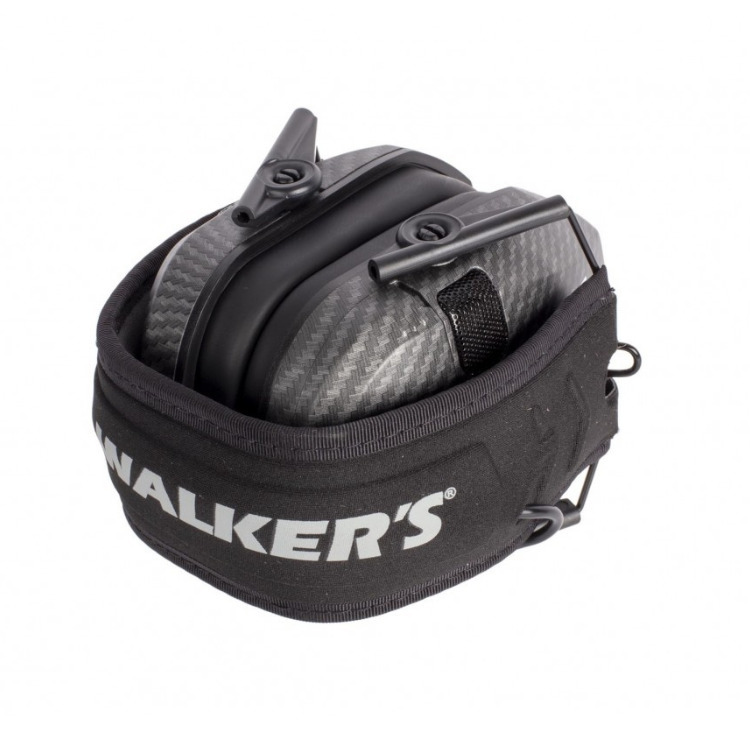 Walkers Razor Slim Electronic Muffs (Carbon) 2-Pack with Walkie Talkies and  Glasses