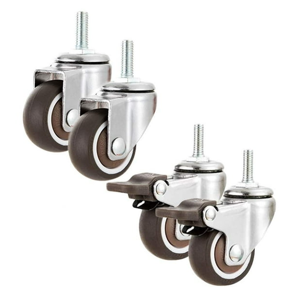 Juego de 4 ruedas de 1,5 pulgadas, ruedas pequeñas de goma para muebles, miniruedas resistentes para muebles