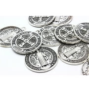 Saint Benedict Nursia Patron Against Evil Medal Pendant 1.18 inches Diamter Saint Christopher/Michael/ Jude Necklace