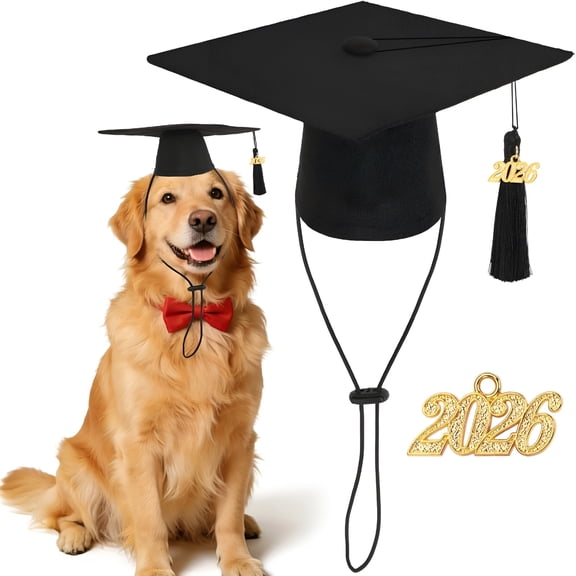 CCOCC Pet Graduation Caps with 2026 Tassels, Adjustable Mini Graduation Hats for Dogs and Cats, Cute Photo Props and Holiday Costume Accessories