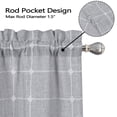 thumbnail image 4 of Haperlare Farmhouse Kitchen Curtains 36 inch Length Short Boho Linen Blackout Curtains for Small Window Bathroom Cafe Basement, Gray, 2 Panels, 4 of 9