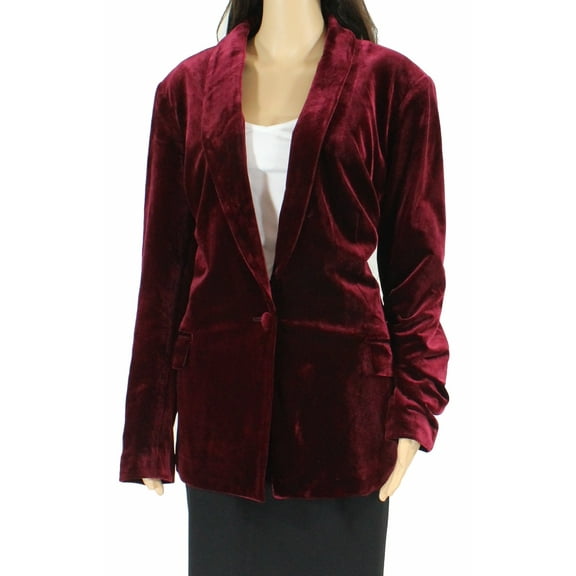 INC International Concepts Women's Velvet Blazer Red Size XX-Large