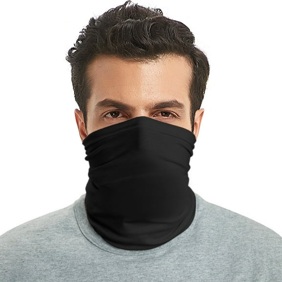 GOGO Black Bandana Balaclava Seamless Face Scarf Protection for Dust Outdoors-Black