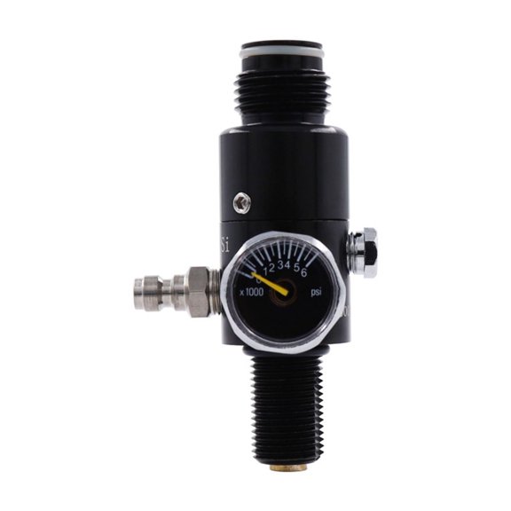 TUXING 4500Psi Pcp Paintball Air Tank Regulator & Valve Guage, Durable Aluminum Paintball Regulator,for Industrial(Inlet 4500psi, Outlet 800psi),5/8-18UNF