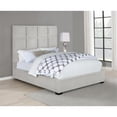 thumbnail image 2 of Coaster Panes Upholstered Tufted Panel Velvet Queen Bed in Beige, 2 of 5
