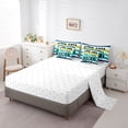 thumbnail image 5 of Erosebridal Teenshappy Camping Car Bedding Comforter Set 7-Piece,Girls Boys Green Teal Stripes King Bedding Sets,Luxury Bedroom Decor, 5 of 6