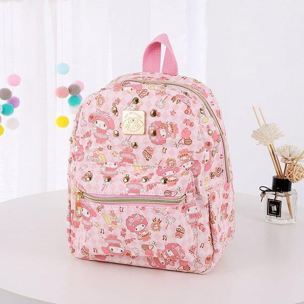 Sanrio-mochila de Hello Kitty para estudiantes, morral escolar de PU con melodía bonita, bolso de viaje a la moda, bolsas de almacenamiento, regalos de Navidad, novedad