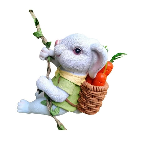 Hanging Ornament Garden Statue for Pathway Festival Backyard White
