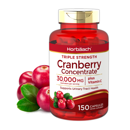 Horbaach Cranberry (30,000 mg) + Vitamin C 150 Capsules | Triple Strength Ultimate