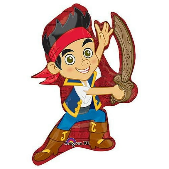 LOONBALLOON Pirates Balloons, 31″ JAKE AND THE NEVER LAND PIRATES POSE SUPERSHAPE