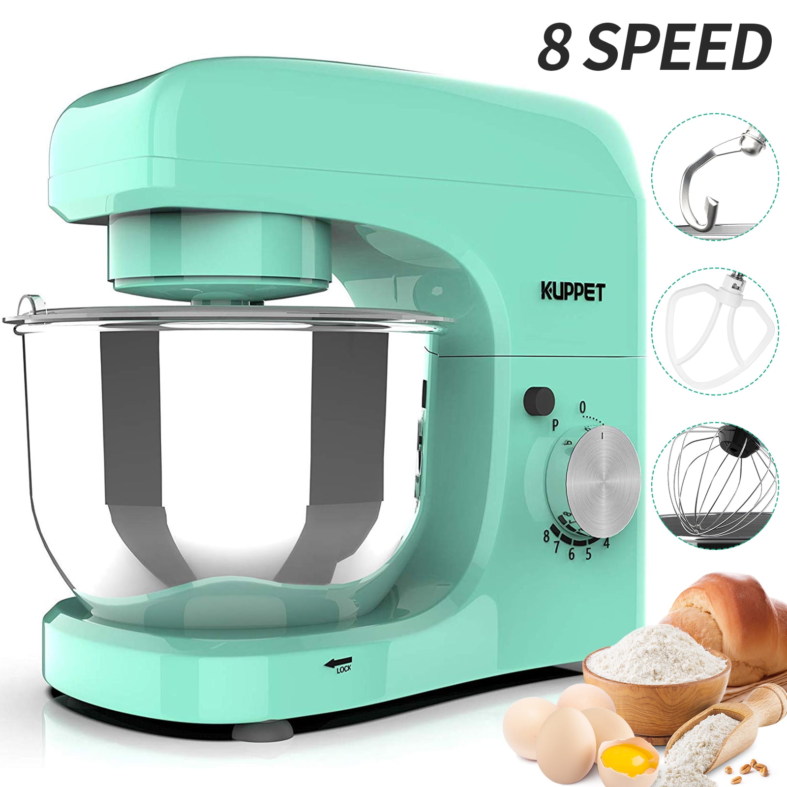 Kuppet Stand Mixers, 380W, 8Speed TiltHead Electric Food Stand Mixer