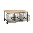 thumbnail image 6 of DecMode 39" x 19" Brown Wood Storage Bench with Brown Wood Top, 1-Piece, 6 of 8
