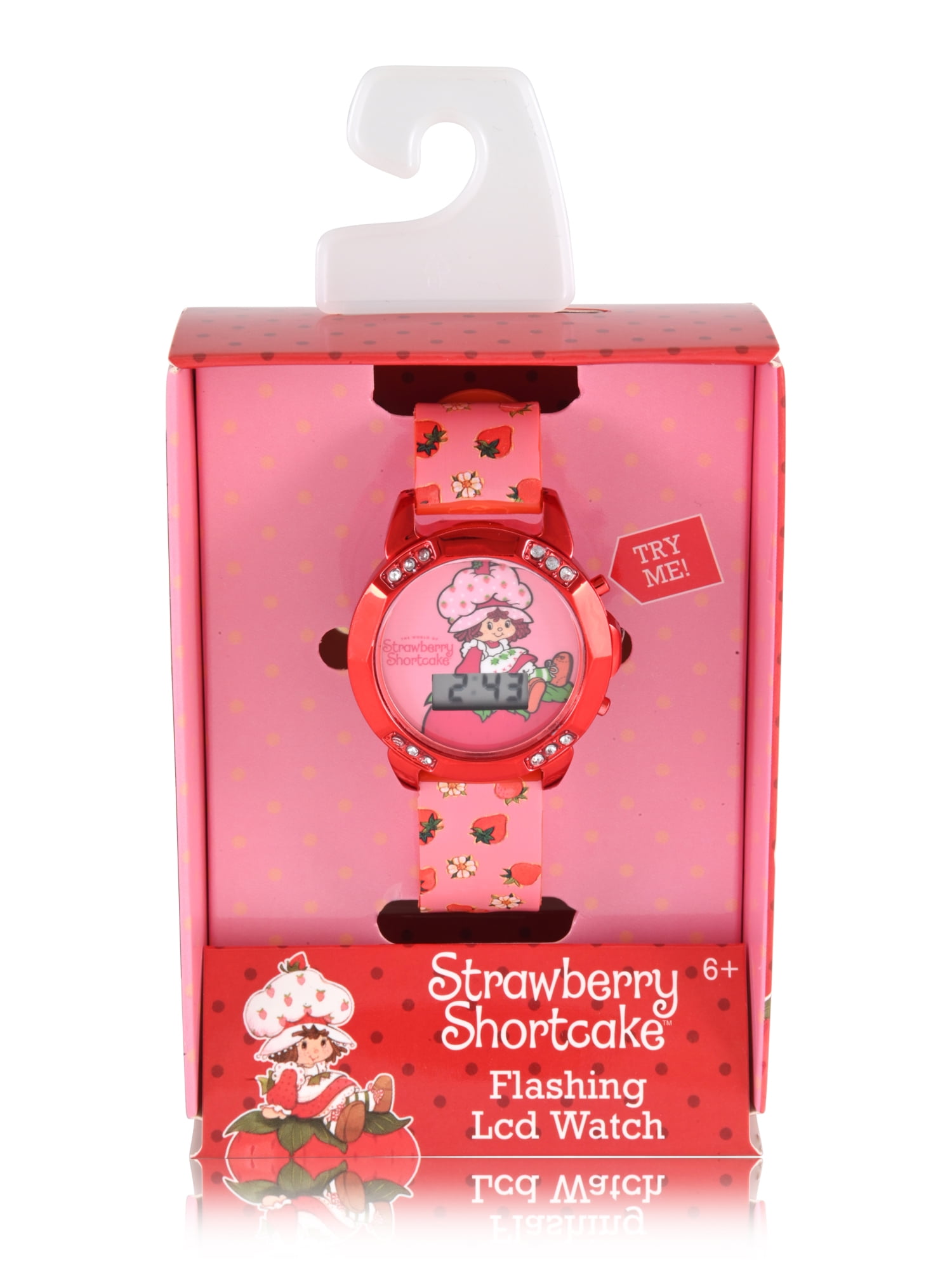 Strawberry Shortcake Female Child Pink LCD Watch, STR4032WM