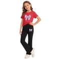 thumbnail image 4 of Cethrio Girls Summer Outfit Sets Short Sleeve, Printed 2 Piece Short Sleeve Kids' Clothing Sets Red Size 4-5 T, 4 of 4