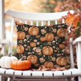 thumbnail image 4 of Orange Pumpkin Fall Throw Pillow Covers 18x18 Inch Set of 2 Pink Floral Black Outdoor Farmhouse Cottage Autumn Decorations Decorative Throw Pillows Cases for Home Living Room Couch Decor, 4 of 6